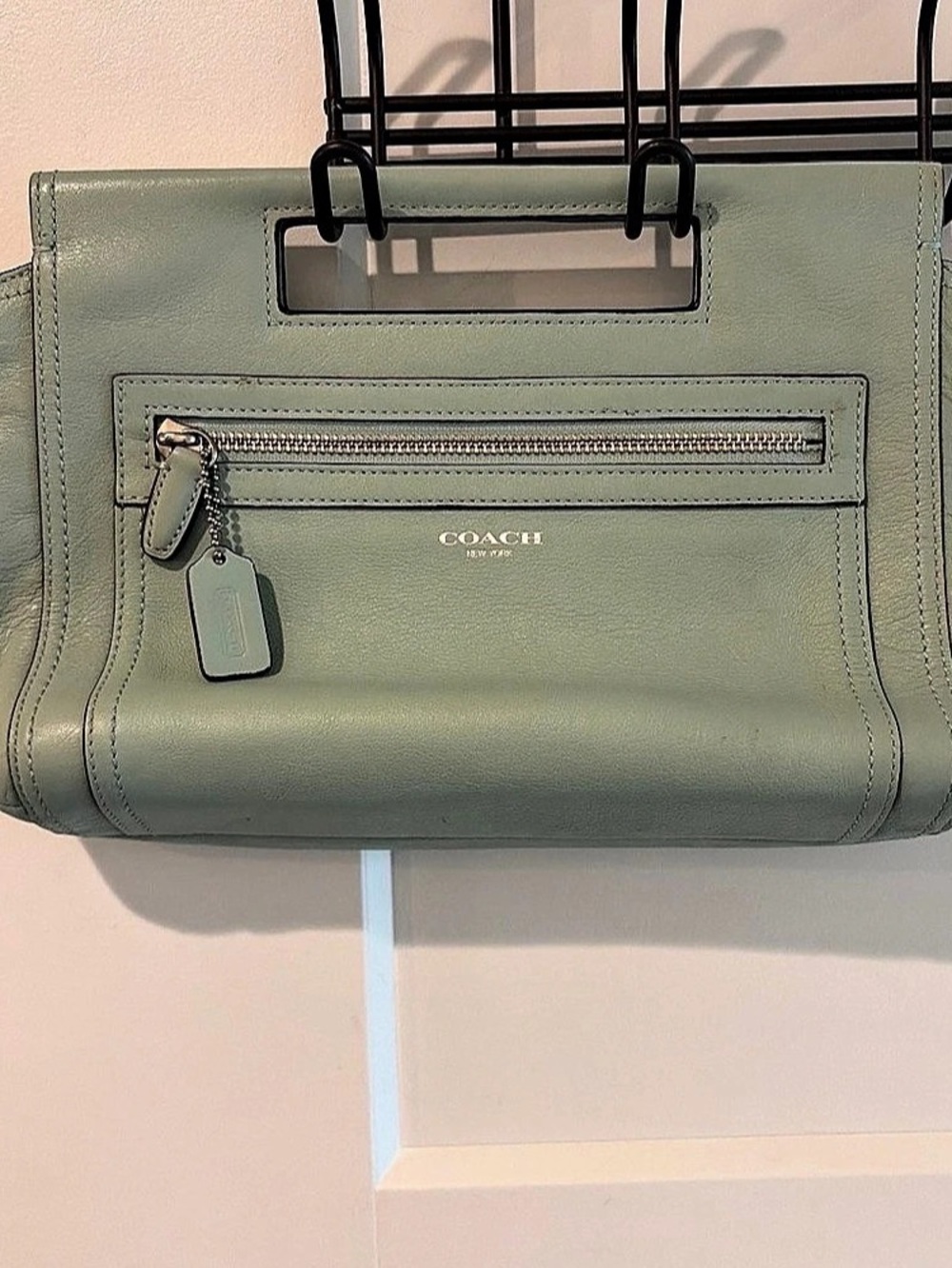 Coach Leather Satchel in Sage Green